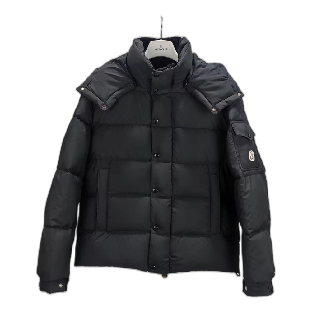 Moncler Maya Matte Hooded Puffer Jacket - Black