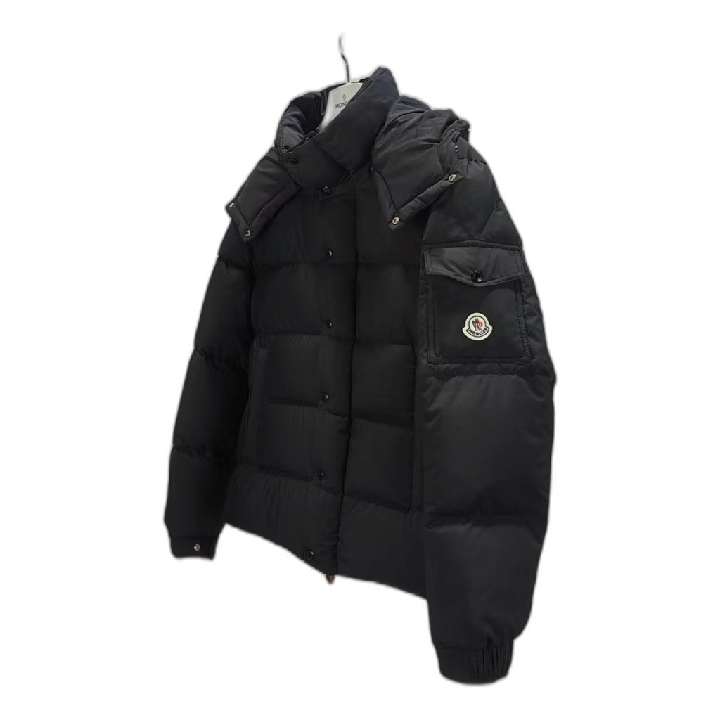 Moncler Maya Matte Hooded Puffer Jacket - Black