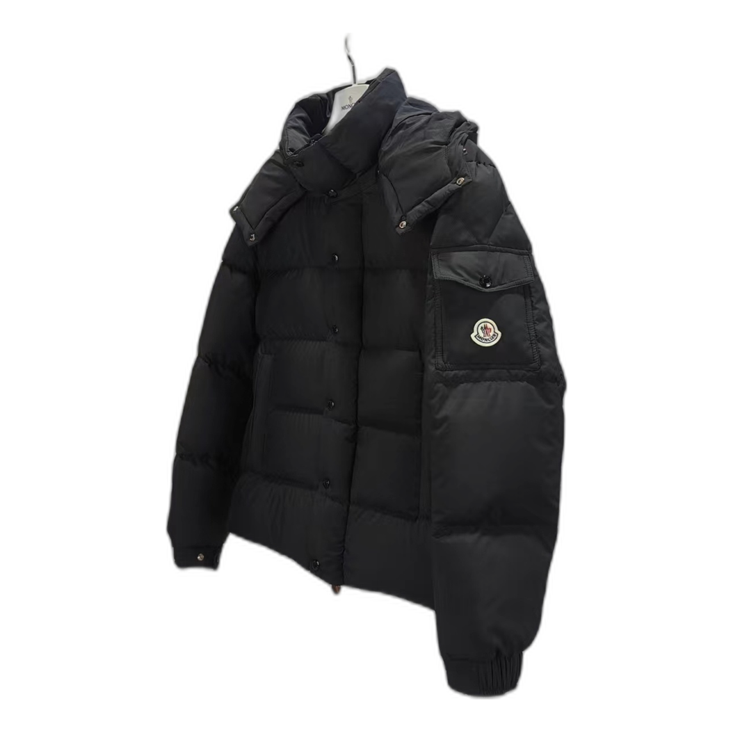 Moncler Maya Matte Hooded Puffer Jacket - Black
