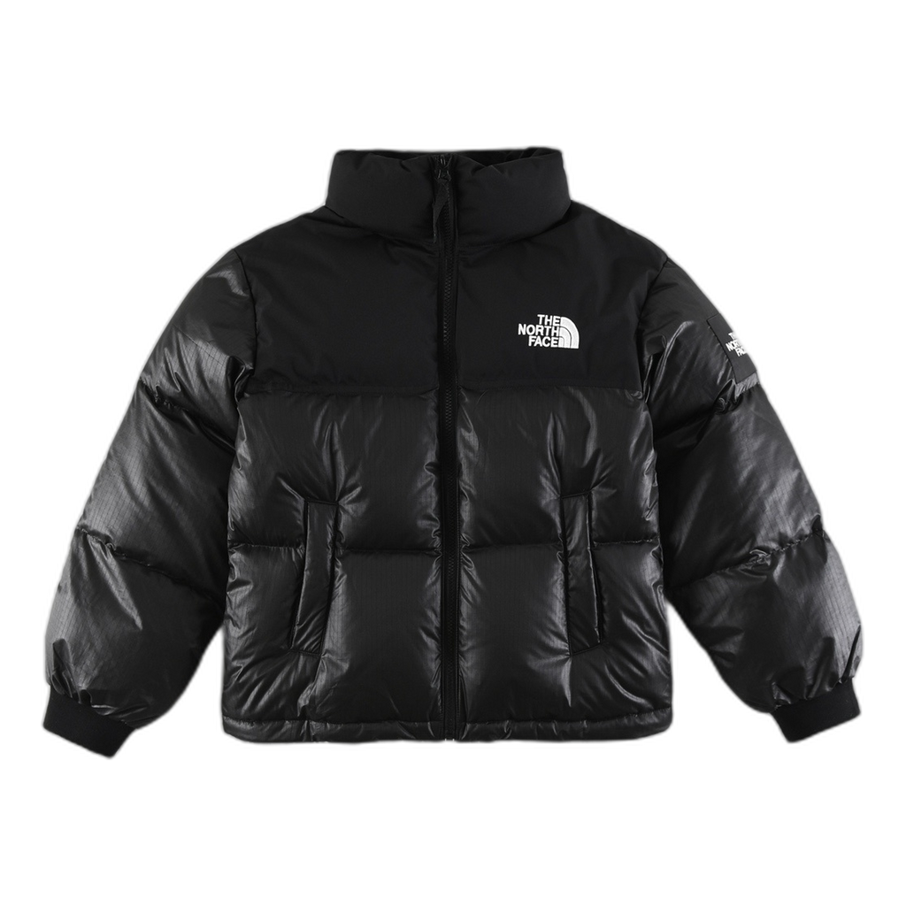 The North Face Nuptse Cropped Down Puffer Jacket in Black