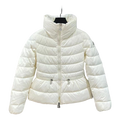 Moncler Stand-Collar Puffer Jacket with Drawstring Waist – Ivory
