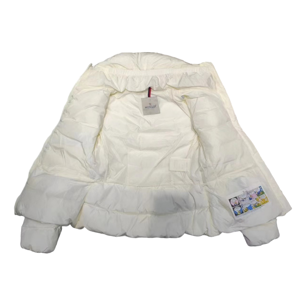 Moncler Stand-Collar Puffer Jacket with Drawstring Waist – Ivory