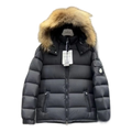Moncler Short Puffer Jacket with Fur-Trim Hood – Black