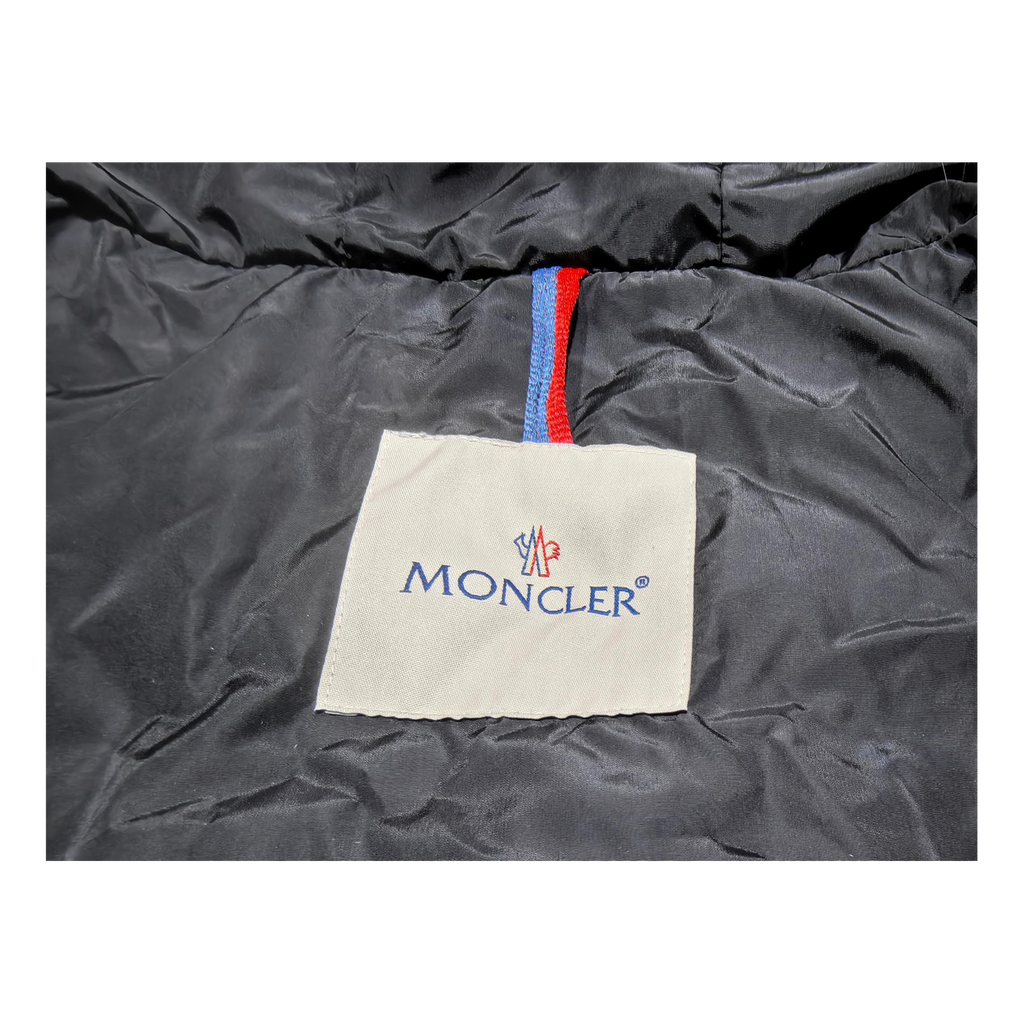 Moncler Four-Pocket Belted Puffer Jacket with Fur Trim – Black