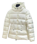 Moncler Fitted Short Hooded Puffer Jacket – Ivory