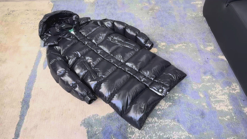 Moncler Hanoverian Long Hooded Puffer Coat – Glossy Finish