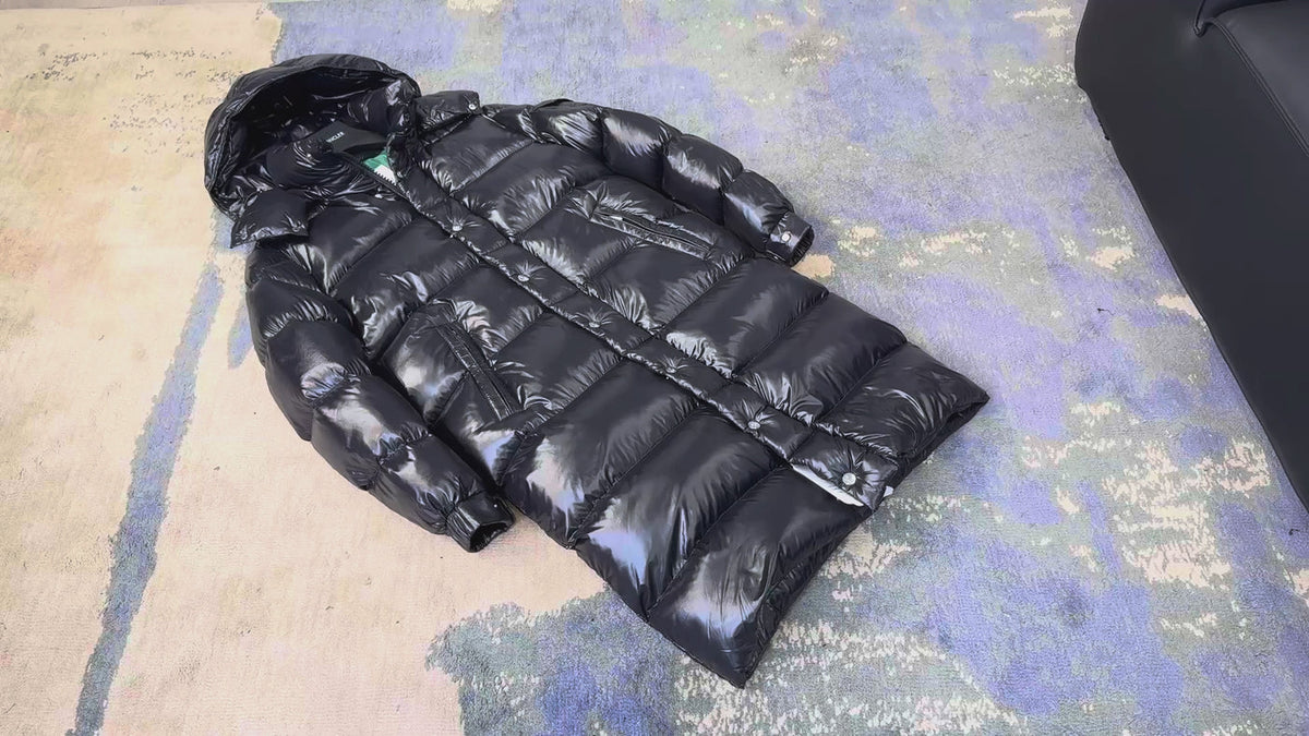 Moncler Hanoverian Long Hooded Puffer Coat – Glossy Finish