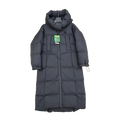 New Balance Long Hooded Puffer Coat in Black
