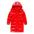 Moncler Hanoverian Glossy Hooded Long Puffer Coat - Red