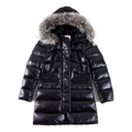 Moncler Long Puffer Jacket with Fur Trim & Drawstring Waist