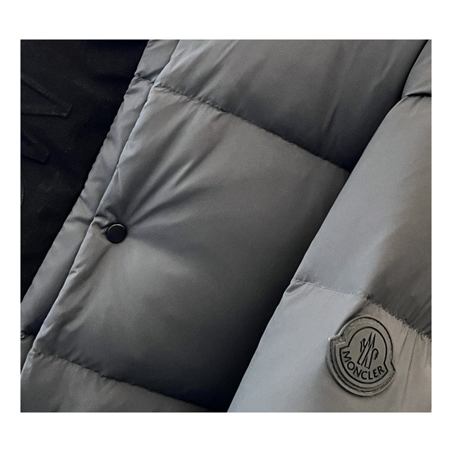 Moncler Colour-Block Puffer Jacket with Contrast Hood