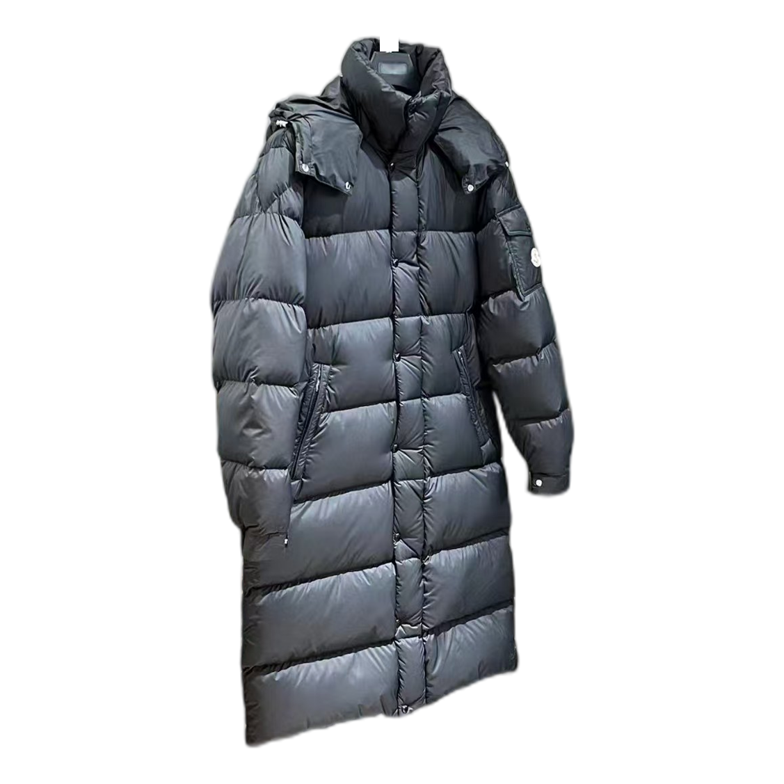Moncler Hanoverian Hooded Long Puffer Coat - Black