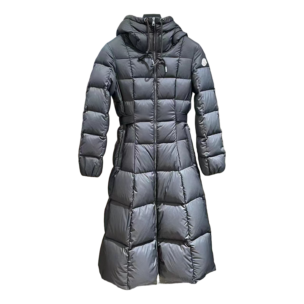 Moncler Faucon Long Hooded Puffer Coat – Black