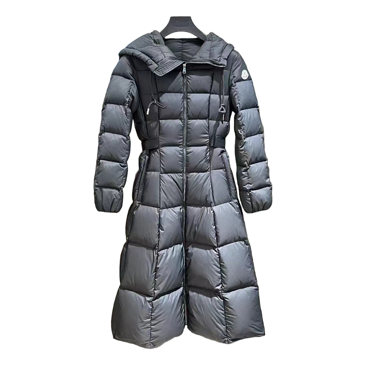 Moncler Faucon Long Hooded Puffer Coat – Black