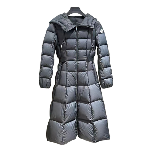 Moncler Faucon Long Hooded Puffer Coat – Black