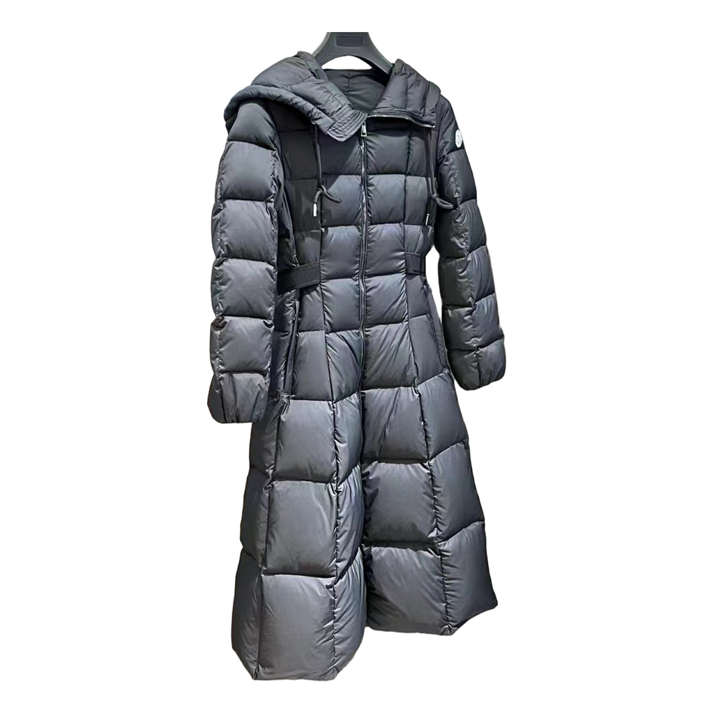 Moncler Faucon Long Hooded Puffer Coat – Black
