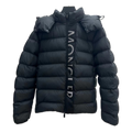 Moncler Vertical-Logo Snap-Front Puffer Jacket - Black