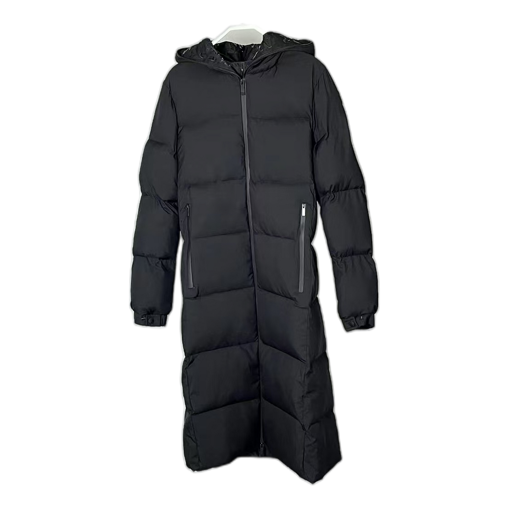 Moncler Matte Hooded Long Puffer Coat - Black