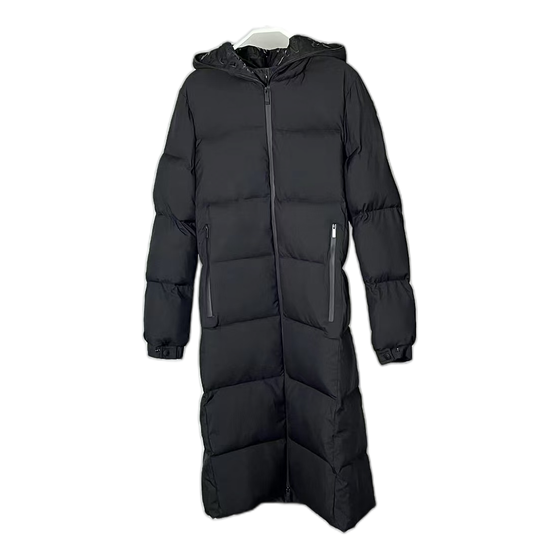 Moncler Matte Hooded Long Puffer Coat - Black