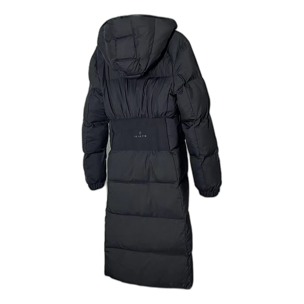 Moncler Matte Hooded Long Puffer Coat - Black