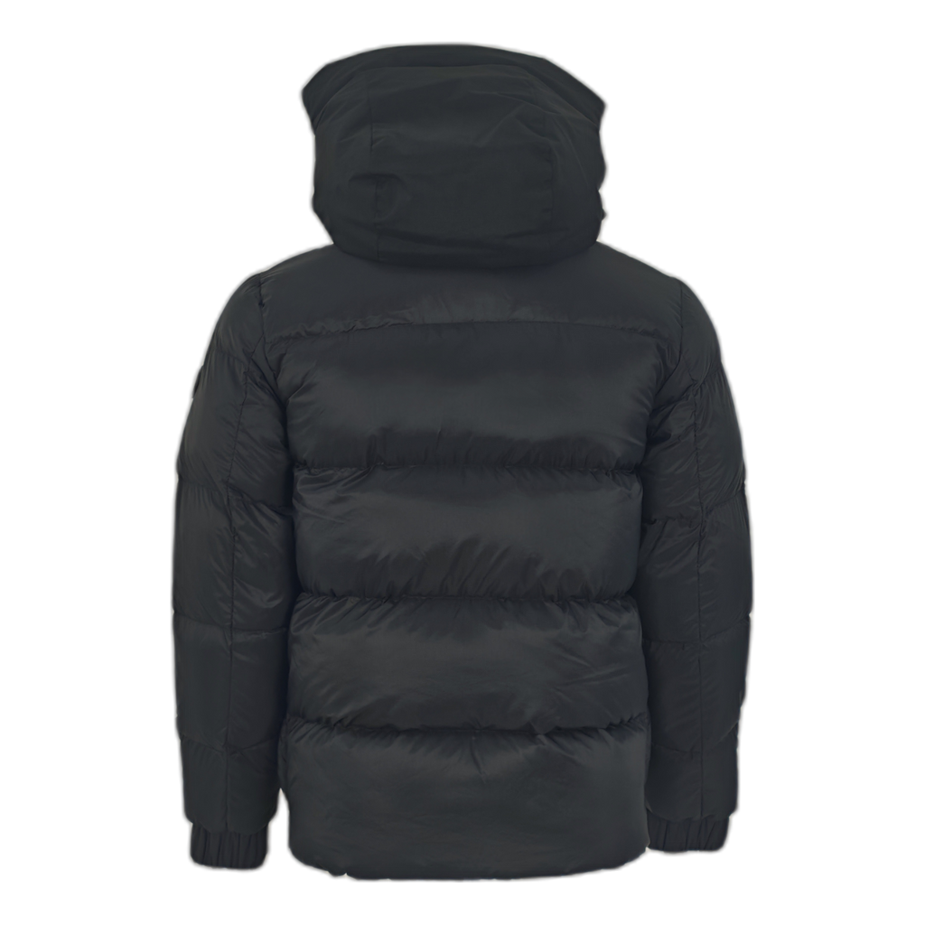 Moncler Tonal-Logo High-Collar Puffer Jacket - Black