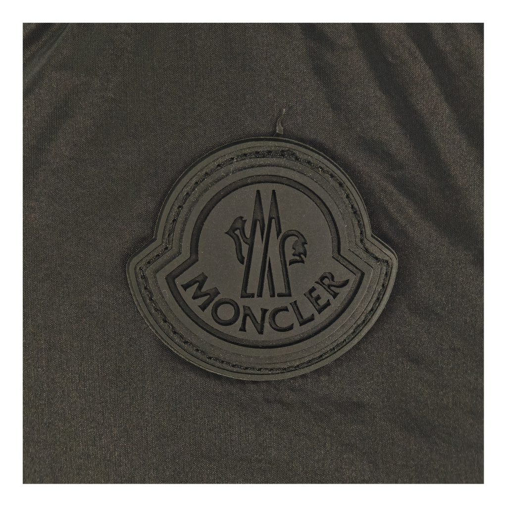Moncler Tonal-Logo High-Collar Puffer Jacket - Black