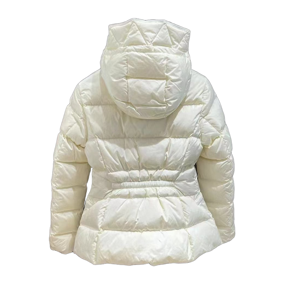 Moncler Fitted Short Hooded Puffer Jacket – Ivory