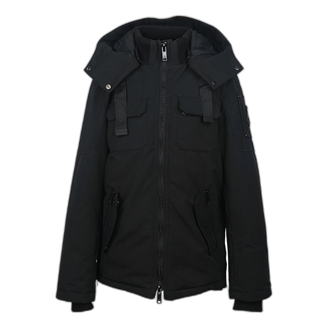 Moose Knuckles Hooded Winter Parka with Contrast Pockets