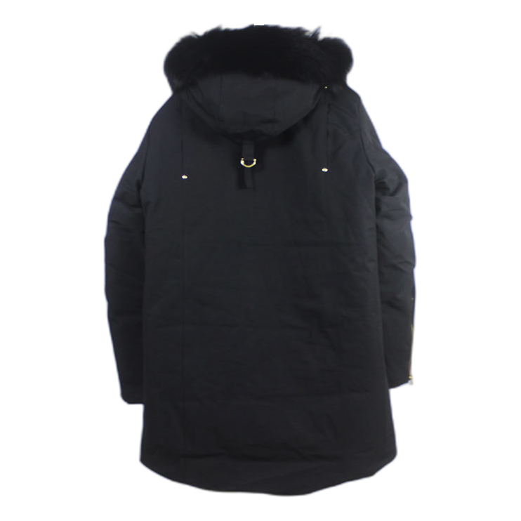 Moose Knuckles Stag Lake Down Parka in Black with Gold Hardware
