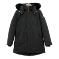 Moose Knuckles Curved-Hem Fur-Trim Hooded Parka - Black