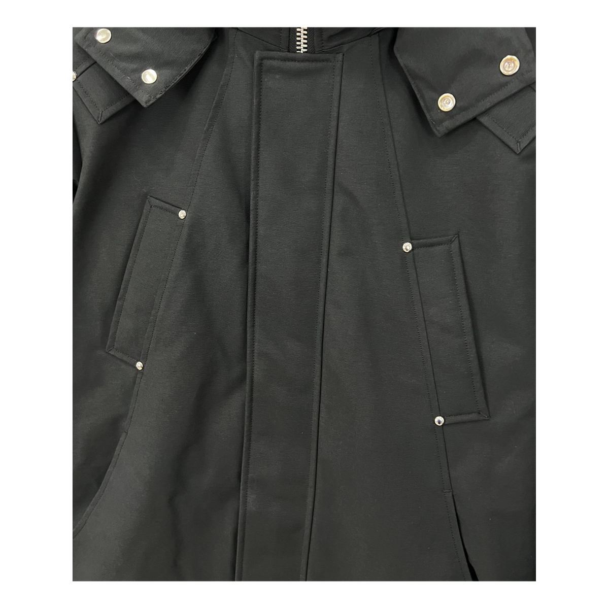 Moose Knuckles Curved-Hem Fur-Trim Hooded Parka - Black