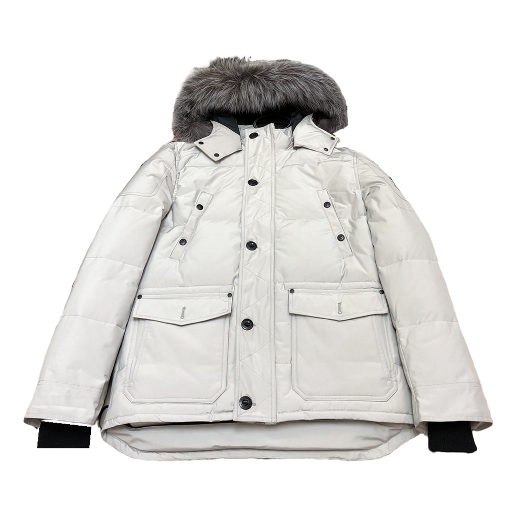 Moose Knuckles Fur-Trim Hooded Puffer Jacket with Four Pockets