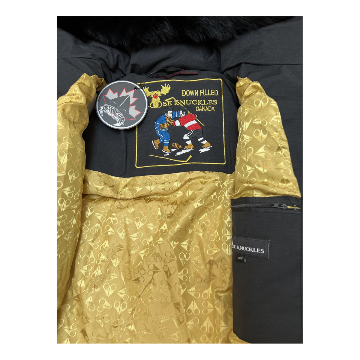 Moose Knuckles Gold 3Q Fur-Trim Puffer Jacket - Black