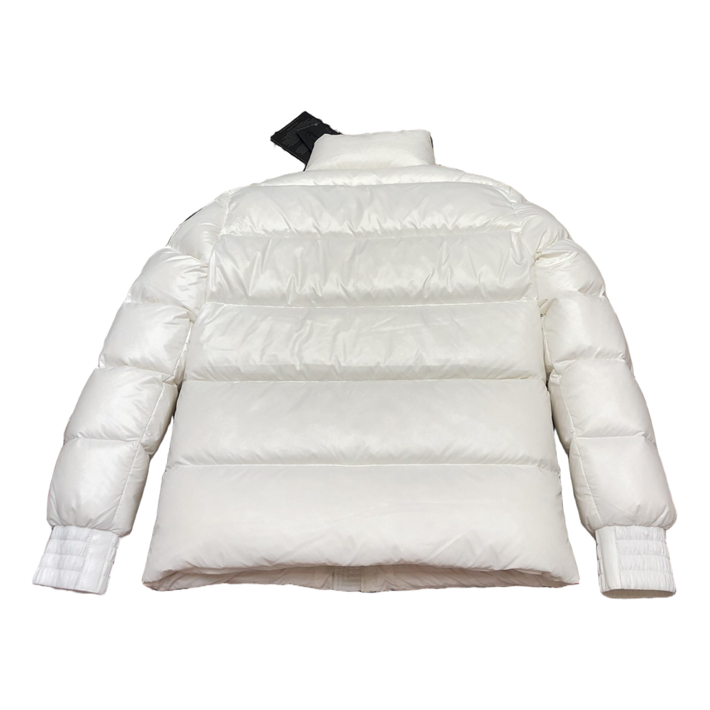 Moose Knuckles Logo-Zip Quilted Puffer Bomber Jacket - Off White