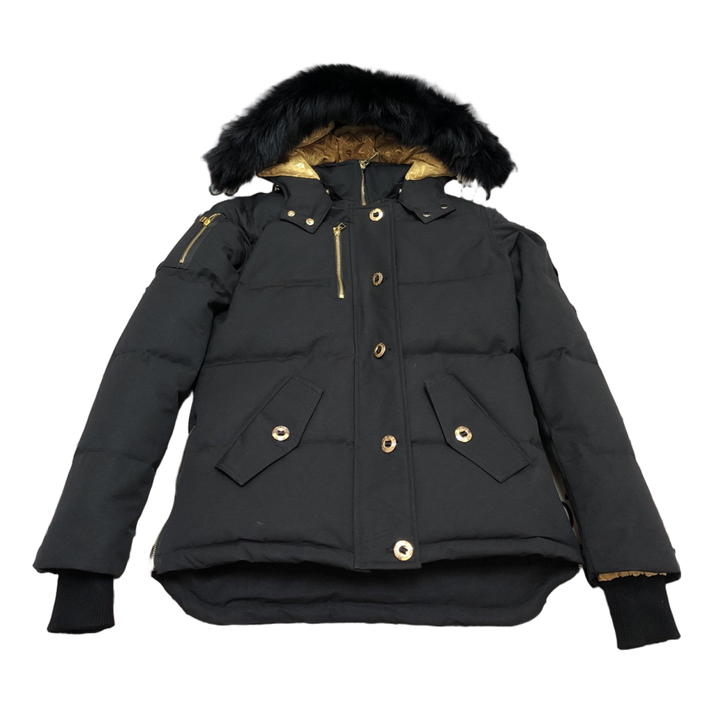 Moose Knuckles Gold 3Q Fur-Trim Hooded Puffer Jacket - Black