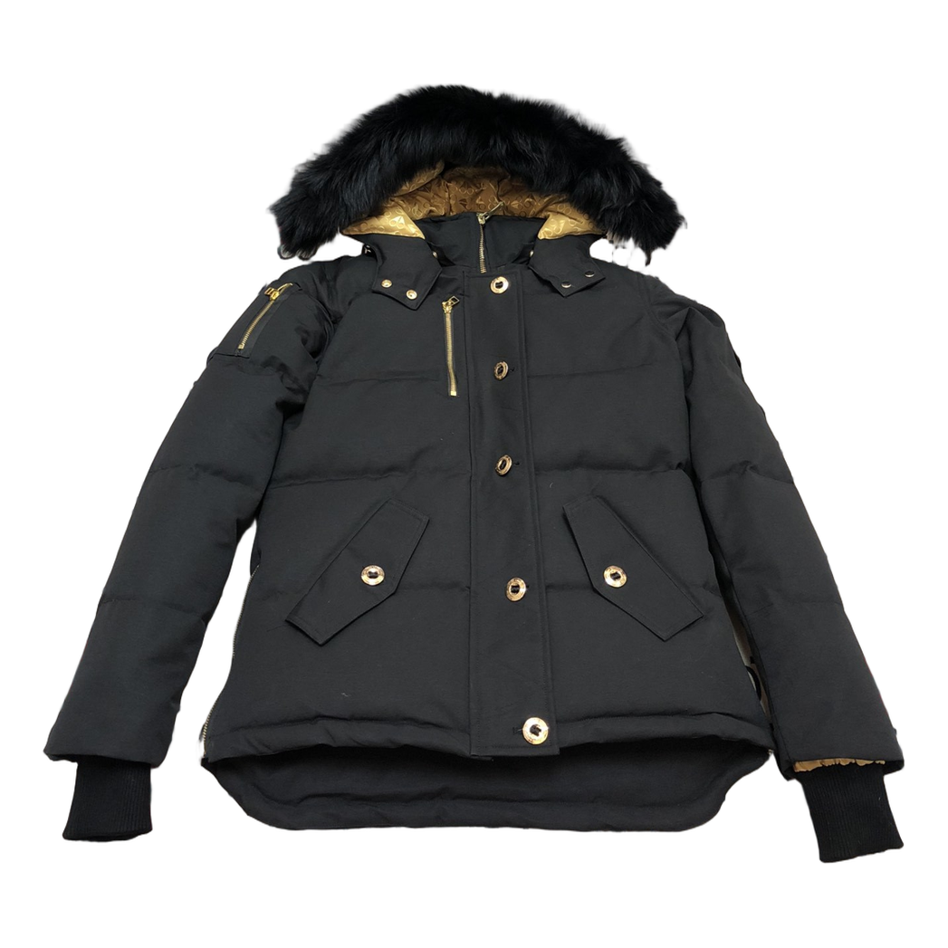 Moose Knuckles Gold 3Q Fur-Trim Hooded Puffer Jacket - Black