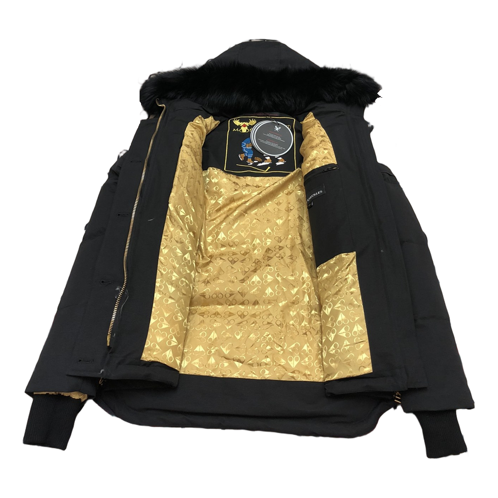 Moose Knuckles Gold 3Q Fur-Trim Hooded Puffer Jacket - Black