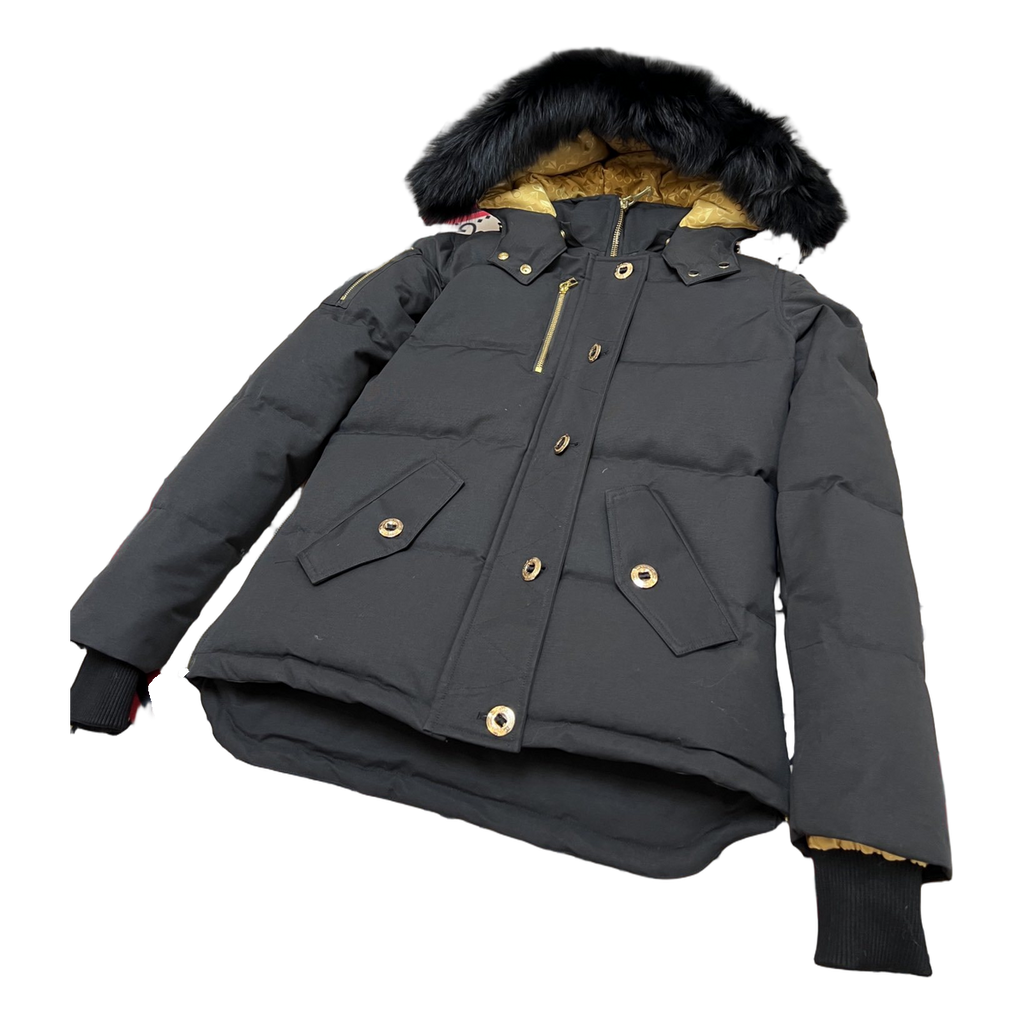 Moose Knuckles Gold 3Q Fur-Trim Hooded Puffer Jacket - Black