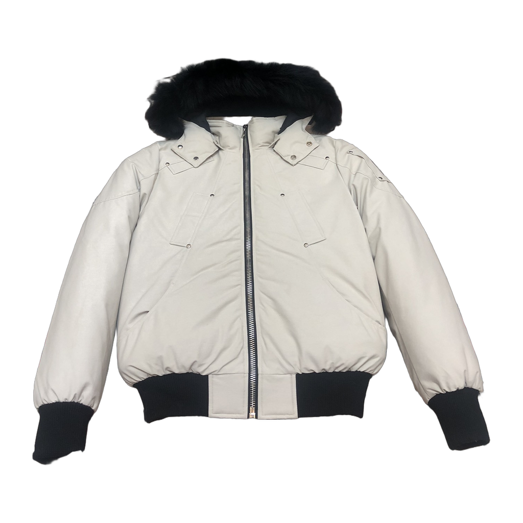 Moose Knuckles Men's Original Ballistic Shearling-Trim Bomber in Black