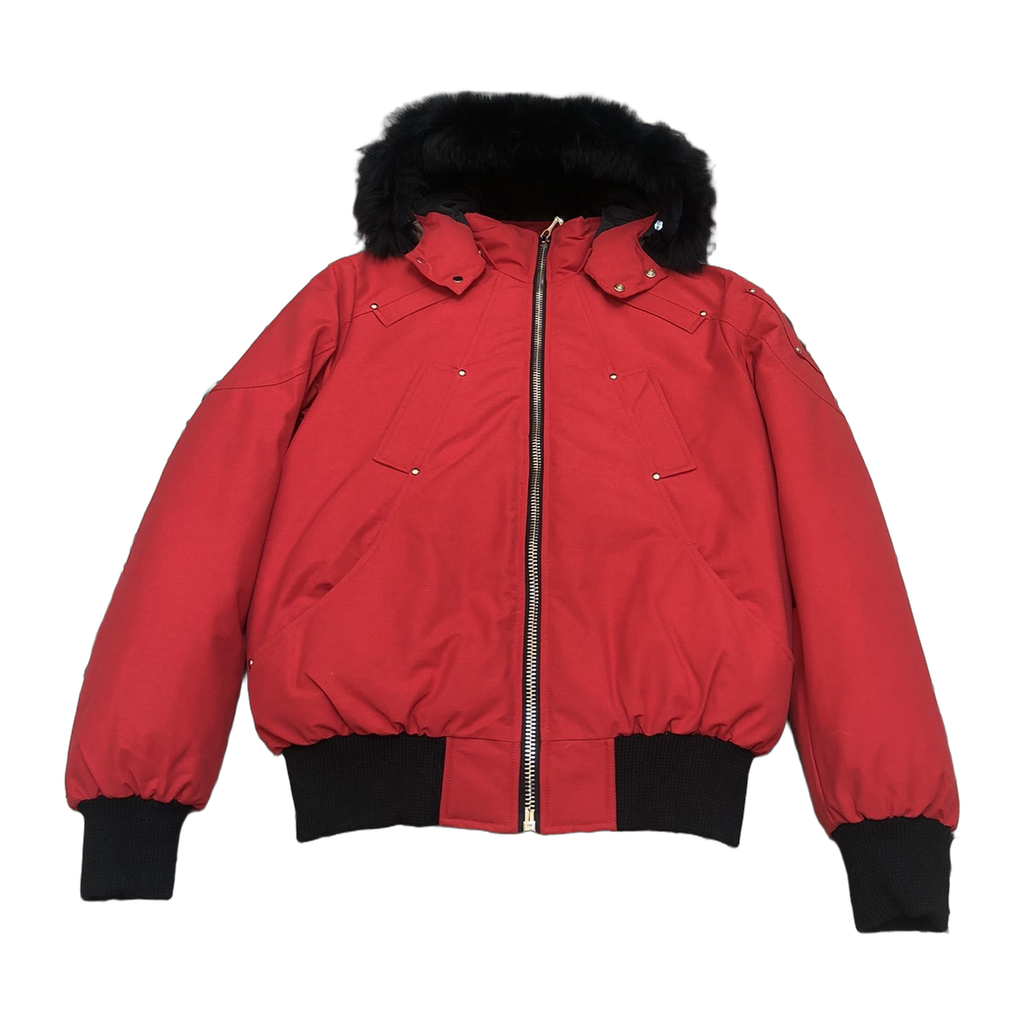 Moose Knuckles Men's Original Ballistic Shearling-Trim Bomber Jacket - Black