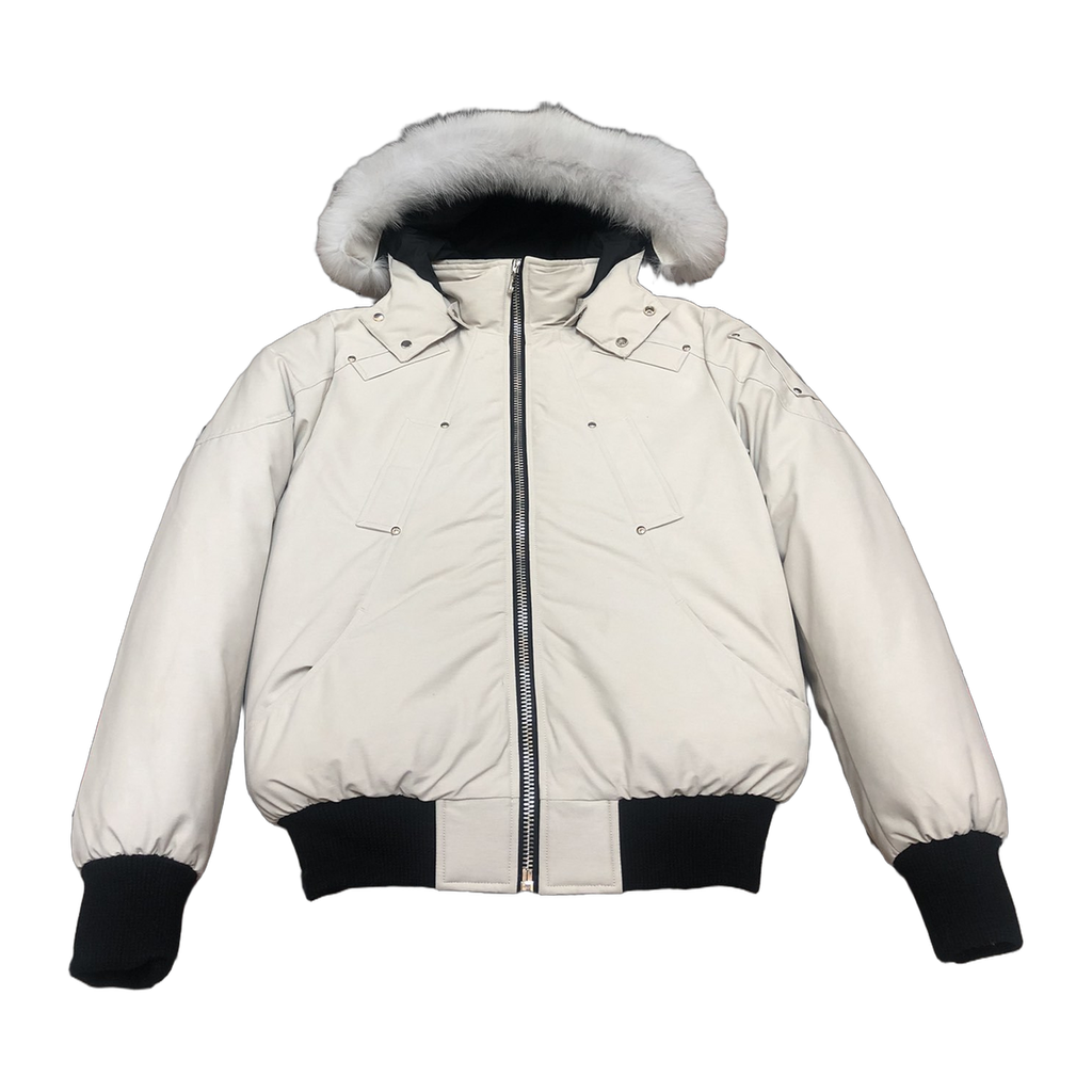 Moose Knuckles Men's Original Ballistic Shearling-Trim Bomber in Black