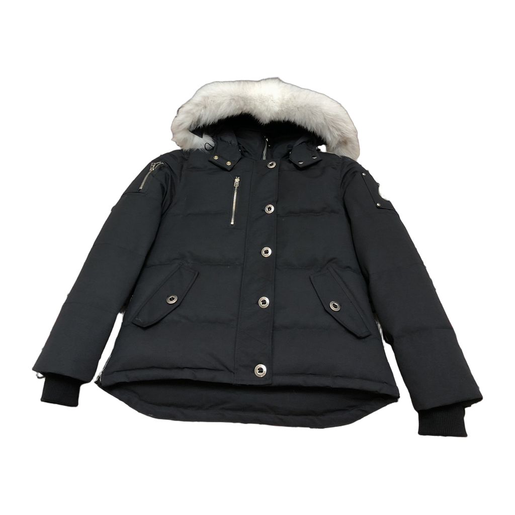 Moose Knuckles Women's Original 3Q Shearling-Trim Jacket in Navy