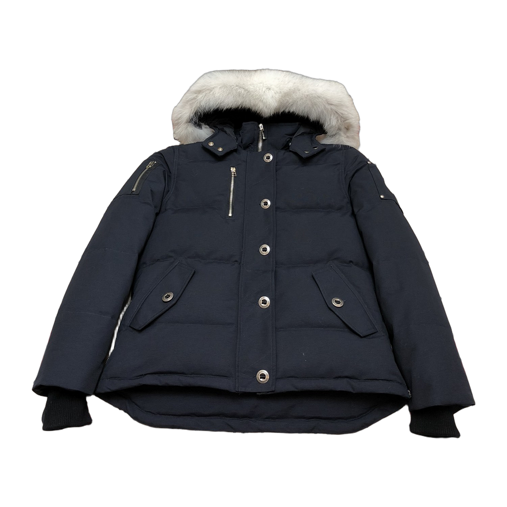 Moose Knuckles Women's Original 3Q Shearling-Trim Jacket in Navy