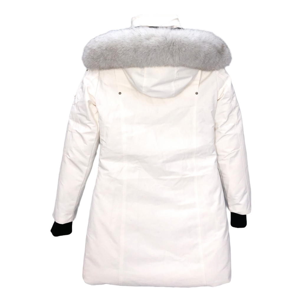 Moose Knuckles Stirling Hooded Down Parka with White Trim