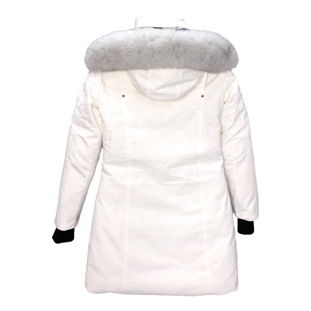 Moose Knuckles Stirling Hooded Down Parka with White Trim