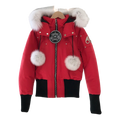 Moose Knuckles Debbie Fur-Trim Cropped Bomber Jacket