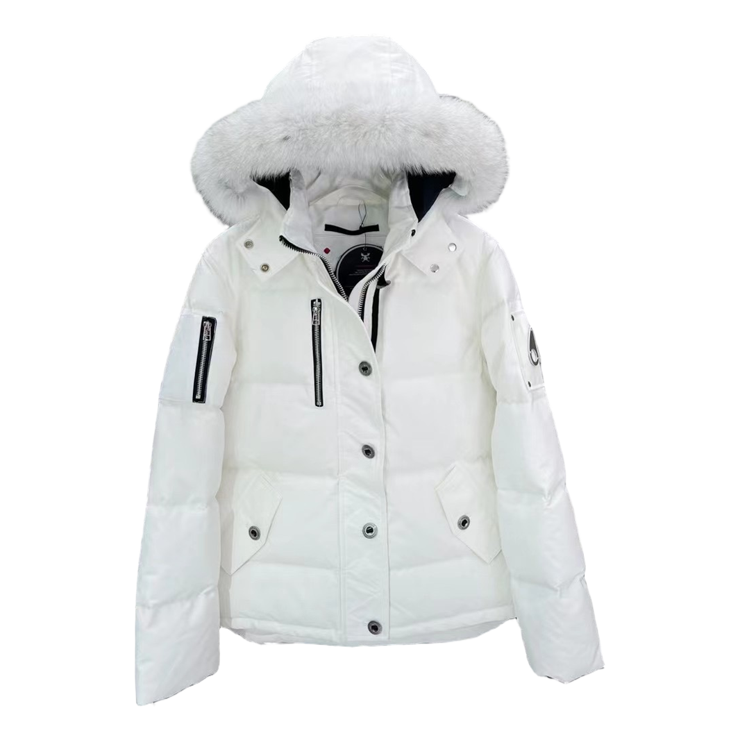 Moose Knuckles Fur-Trim Hooded Puffer Jacket with Chest-Zip Pocket