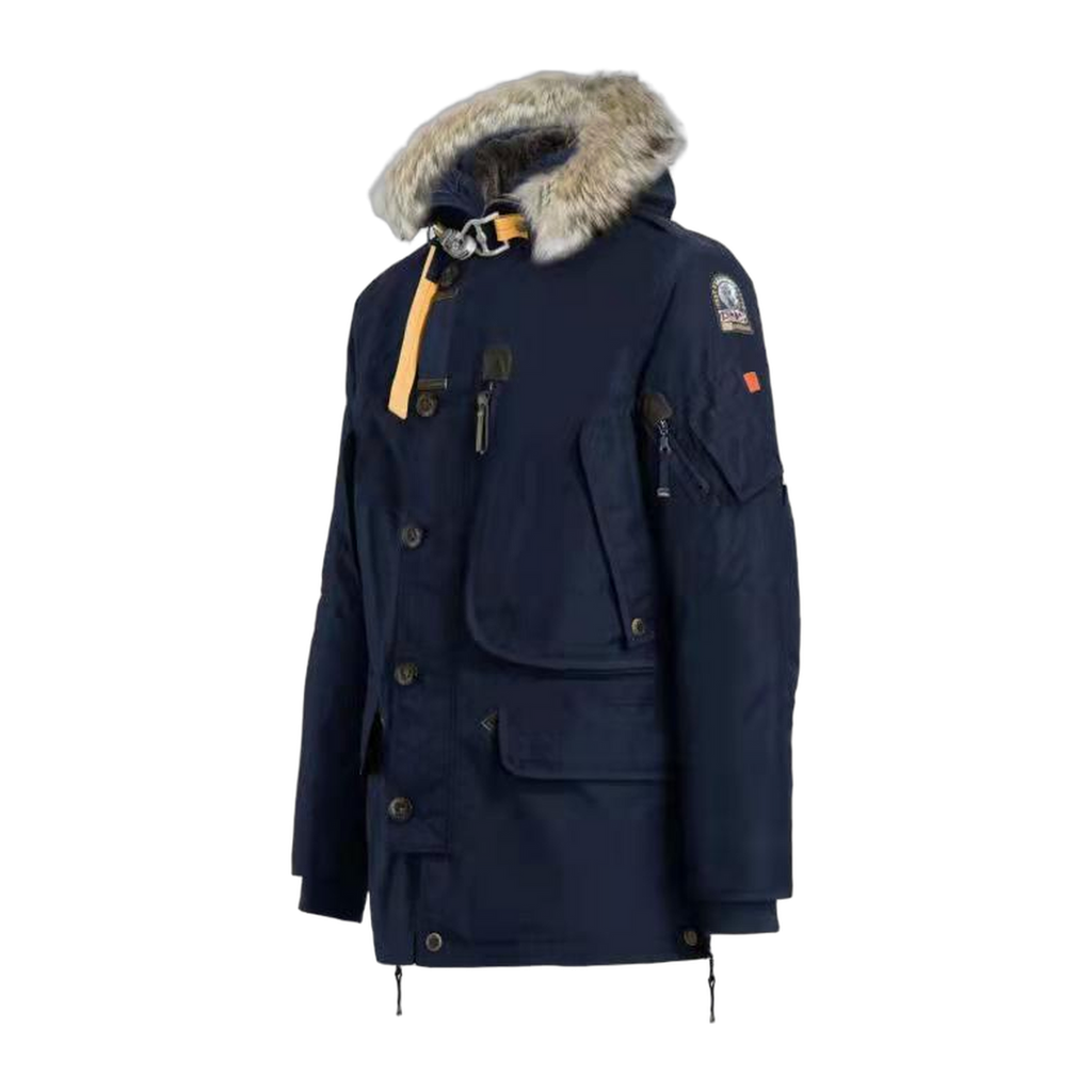 Parajumpers Gobi Hooded Down Bomber Jacket with Fur Trim