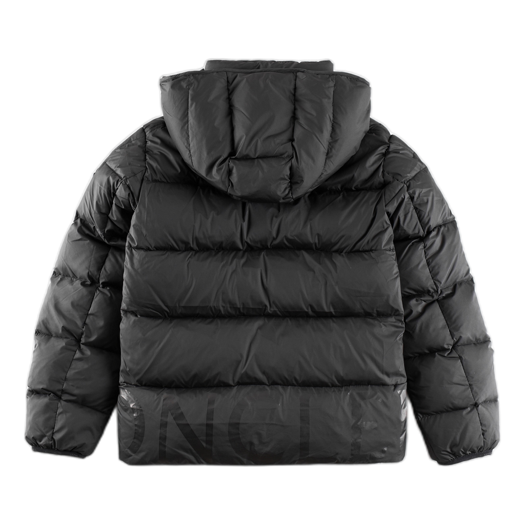 Moncler Logo-Hood Puffer Jacket with Contrast Lining – Black