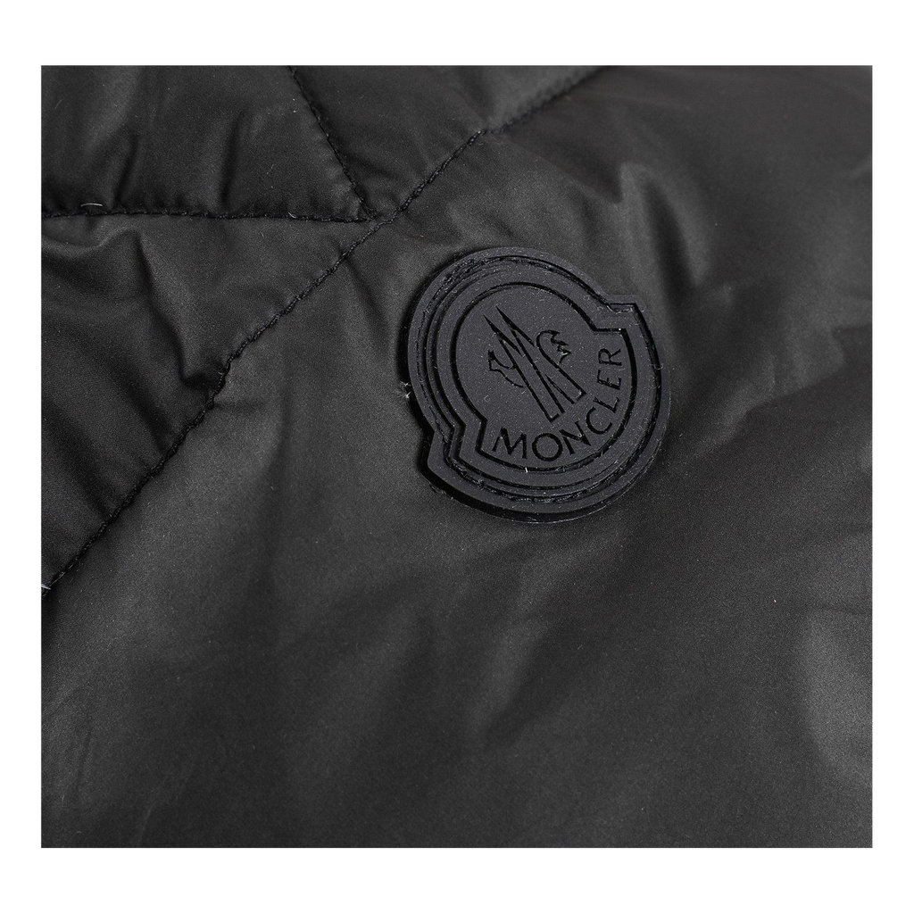 Moncler Logo-Hood Puffer Jacket with Contrast Lining – Black